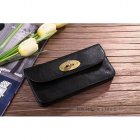 Mulberry Long Clip Black Natural Leather Purse 8159-342