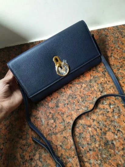 2018 Mulberry Amberley Clutch Bag in Dark Blue Grain Leather - Click Image to Close