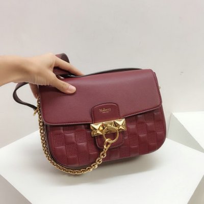 2019 Mulberry Keeley Satchel Crimson Quilted Silky Calf Leather