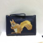 2017 Cheap Mulberry Squirrel Large Pouch Midnight Smooth Calf Leather