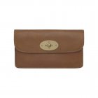 Mulberry Long Locked Purse Oak Natural Leather With Brass