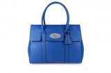 2015 Iconic Mulberry Bayswater Black Small Classic Grain with Sea Blue
