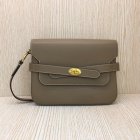 2020 Mulberry Belted Bayswater Satchel Solid Grey Silky Calf Leather