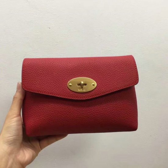 2018 Mulberry Darley Cosmetic Pouch in Red Small Classic Grain - Click Image to Close
