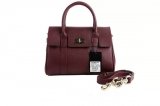 2015 Iconic Mulberry Small Bayswater Satchel in Oxblood Small Classic Grain Leather