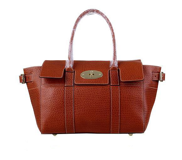 2014 Mulberry Bayswater Buckle Tote in Oak Shrunken Calf - Click Image to Close