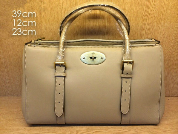 2014 Mulberry Bayswater Double Zip Tote Bag in Apricot Leather - Click Image to Close