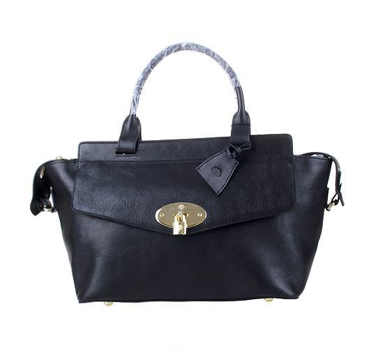 2014 Mulberry Blenheim Tote Bag in Black Natural Leather - Click Image to Close