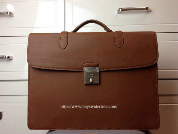 2014 Mens Mulberry Double Briefcase Bag in Oak Leather - Click Image to Close