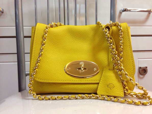 2014 Mulberry Lily Shoulder Bag in Yellow Soft Grain - Click Image to Close
