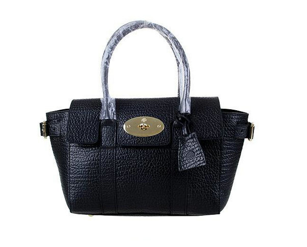 2014 Mulberry Small Bayswater Buckle Tote in Black Shrunken Calf - Click Image to Close