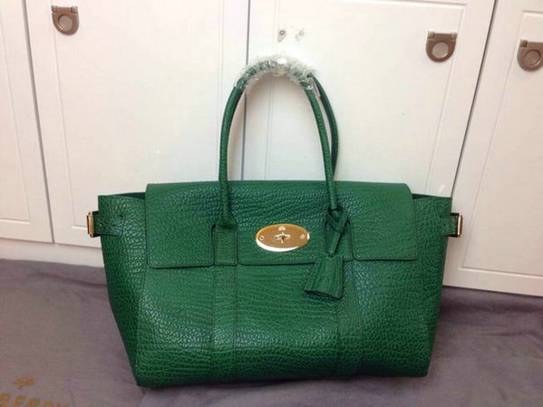 Mulberry Small Bayswater Buckle Tote in Green Shrunken Calf - Click Image to Close