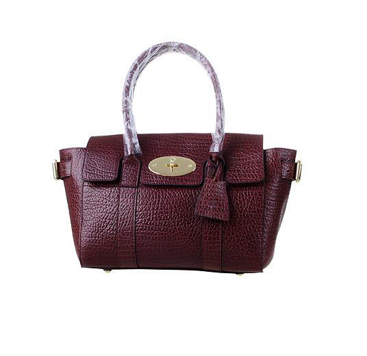 2014 Mulberry Small Bayswater Buckle Tote in Oxblood Shrunken Calf - Click Image to Close