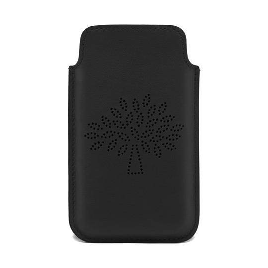 Mulberry Blossom iPhone Plus Cover in Black Calf Nappa - Click Image to Close