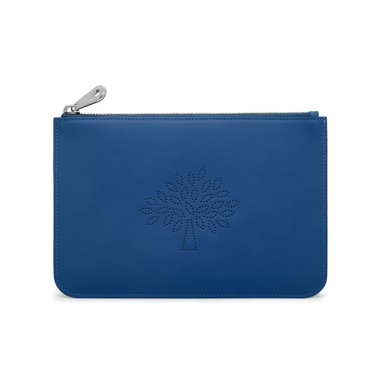 2015 S/S Mulberry Small Blossom Zip Pouch in Sea Blue Calf Nappa Leather - Click Image to Close
