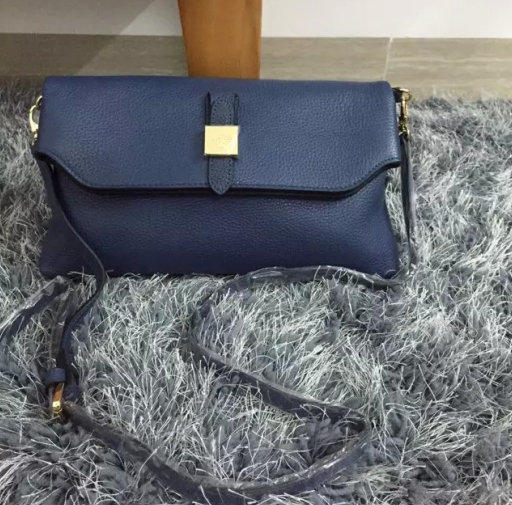 2015 New Mulberry Tessie Shoulder Bag in Blue Soft Grain Leather - Click Image to Close