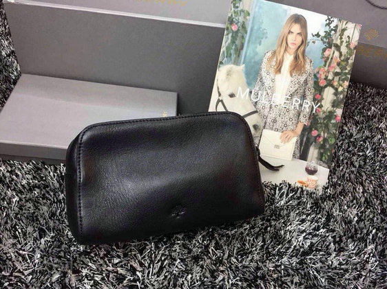 2015 Unisex Mulberry Leather Clutch 8437 in Black - Click Image to Close