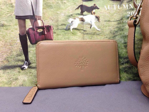 2015 Hottest Mulberry Effie Zip Around Wallet Apricot Leather - Click Image to Close
