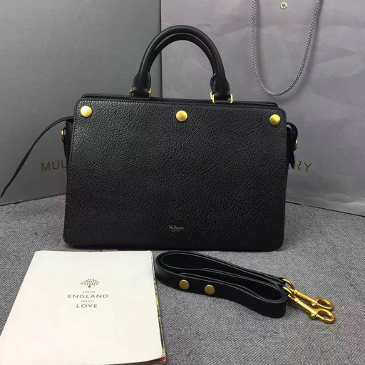 2016 Fall/Winter Mulberry Chester Tote Bag Black Textured Goat Leather - Click Image to Close