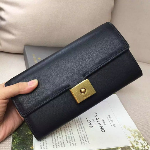 2016 Latest Mulberry Cheyne Wallet Black Calf Leather - Click Image to Close