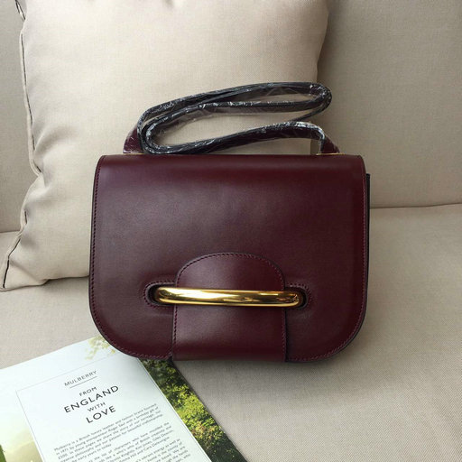 2016 Latest Mulberry Selwood Satchel Bag Burgundy Crossboarded Calf Leather - Click Image to Close