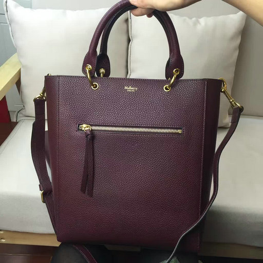 2017 S/S Mulberry Small Maple Tote Bag Oxblood Natural Grain Leather - Click Image to Close