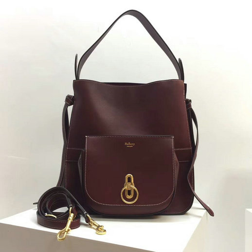 2017 Cheap Mulberry Amberley Hobo Burgundy Silky Calf Leather - Click Image to Close