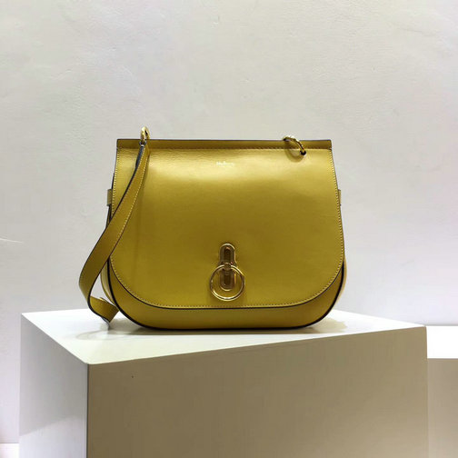 2017 Cheap Mulberry Amberley Satchel Gold Ochre Calf Leather - Click Image to Close