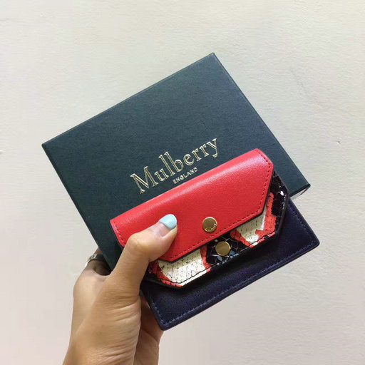 2017 Cheap Mulberry Multiflap Card Case Multicolour Snakeskin with Midnight & Fiery Red Smooth Calf - Click Image to Close