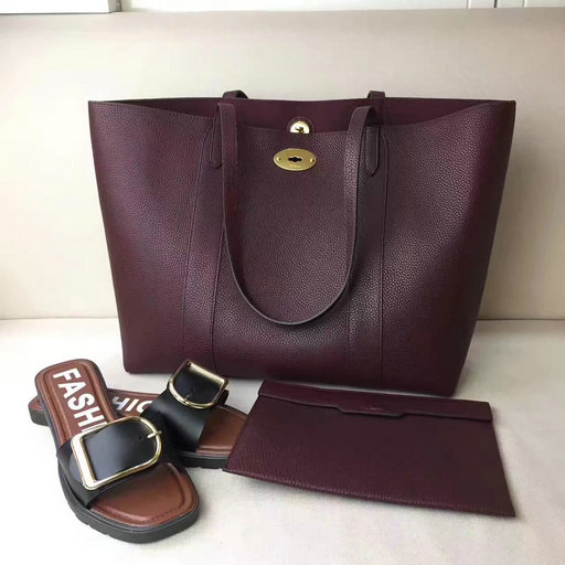2017 Cheap Mulberry Bayswater Shopping Tote Oxblood Small Classic Grain - Click Image to Close