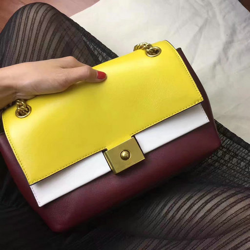 2017 Cheap Mulberry Small Cheyne Sunflower,Chalk & Oxblood Smooth Calf - Click Image to Close