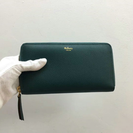2017 Mulberry Zip Around Wallet in Ocean Green Small Classic Grain - Click Image to Close