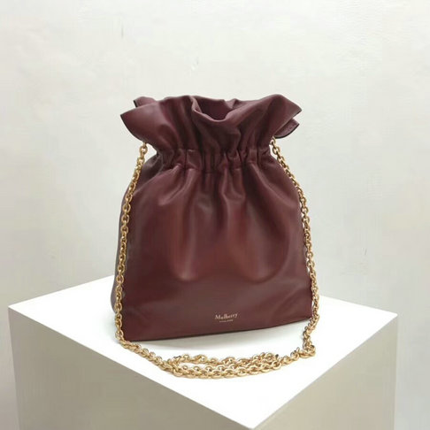 2018 Mulberry Lynton Mini Bucket Bag in Antique Ruby Leather - Click Image to Close