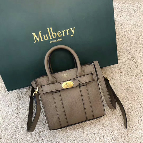 2018 Mulberry Micro Zipped Bayswater Bag in Small Classic Grain - Click Image to Close
