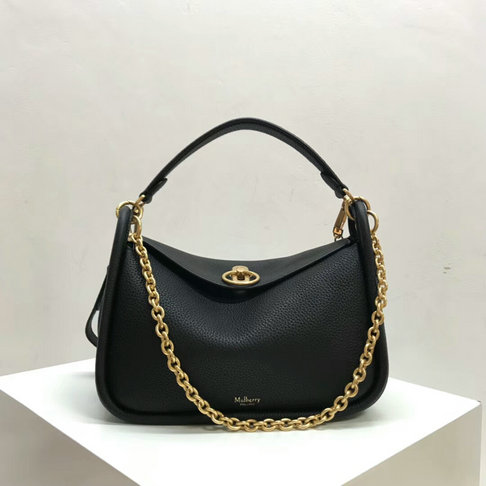 2018 Mulberry Small Leighton Bag in Black Classic Grain Leather - Click Image to Close