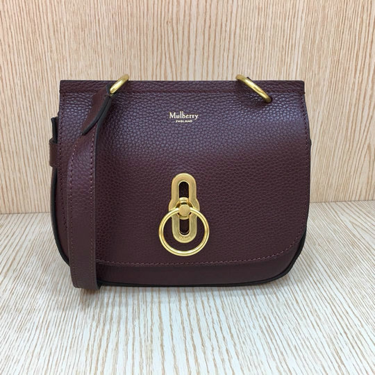 2017 Cheap Mulberry Small Amberley Satchel Oxblood Grain Leather - Click Image to Close