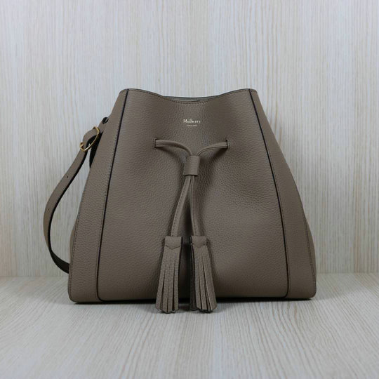 2019 Mulberry Small Millie Tote Solid Grey Heavy Grain Leather - Click Image to Close