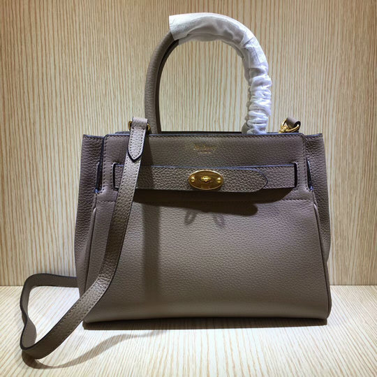 2020 Mulberry Small Belted Bayswater Bag Grey Heavy Grain Leather - Click Image to Close