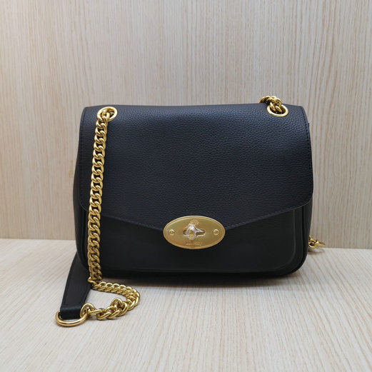 2021 Mulberry Small Darley Shoulder Bag Black Heavy Grain - Click Image to Close