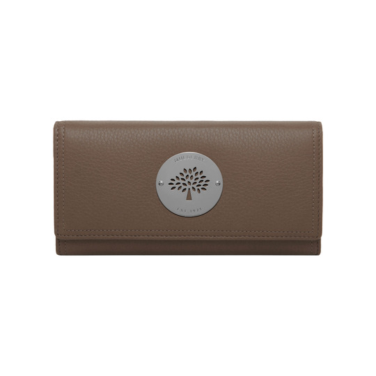 Mulberry Daria Continental Wallet Taupe Spongy Pebbled - Click Image to Close