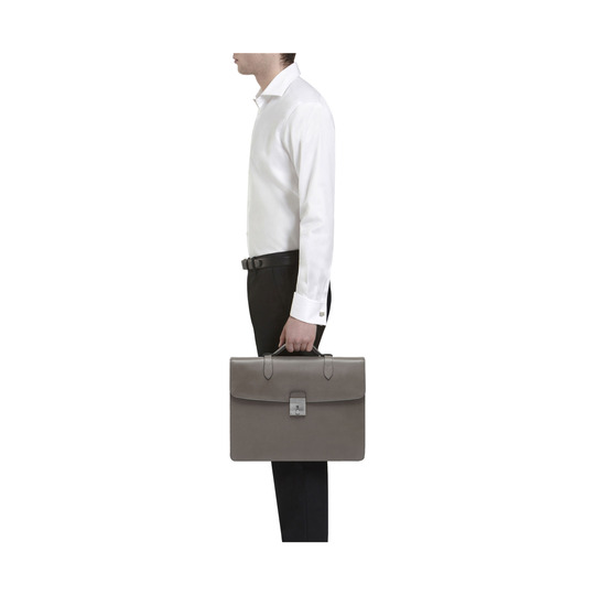 Mulberry Single Briefcase Grey Classic Printed Calf - Click Image to Close