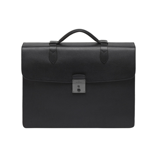 Mulberry Double Briefcase Black Classic Printed Calf - Click Image to Close