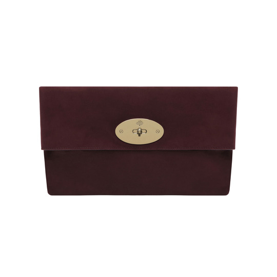 Mulberry Clemmie Clutch Oxblood Suede - Click Image to Close