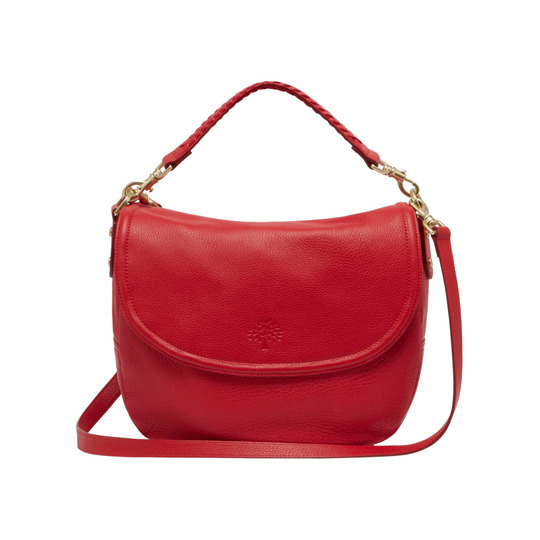 Mulberry Effie Satchel Bright Red Spongy Pebbled - Click Image to Close