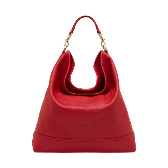 Mulberry Effie Hobo Bright Red Spongy Pebbled - Click Image to Close