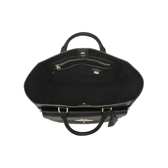 Mulberry Willow Tote Black Silky Classic Calf With Soft Gold - Click Image to Close