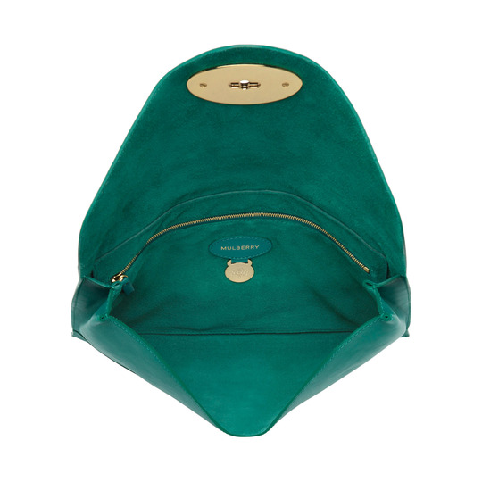 Mulberry Willow Clutch Emerald Silky Classic Calf With Soft Gold - Click Image to Close