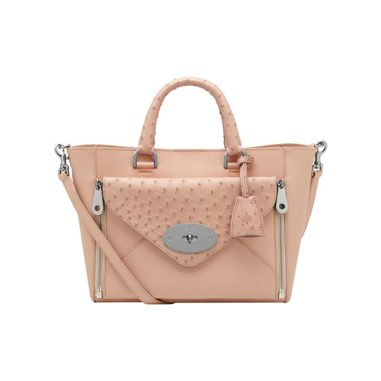 Mulberry Small Willow Tote Ballet Pink Ostrich & Silky Classic Calf - Click Image to Close