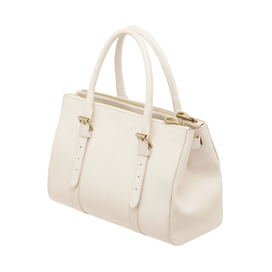 Mulberry Bayswater Double Zip Tote Off White Shiny Goat - Click Image to Close