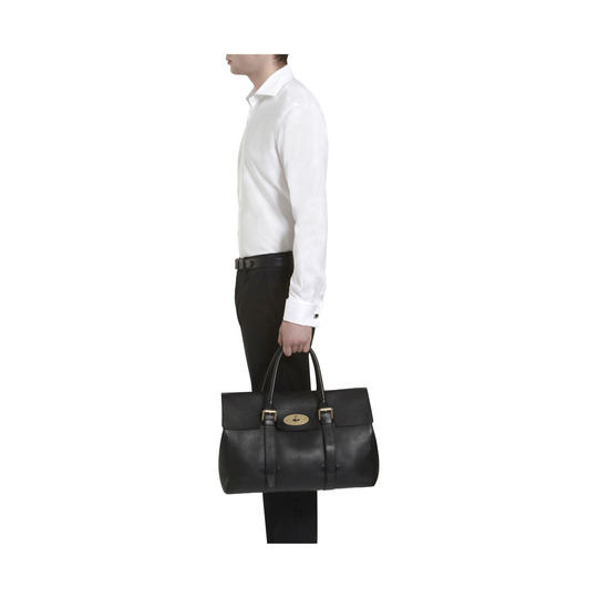 Mulberry Oversized Bayswater Black Natural Leather - Click Image to Close